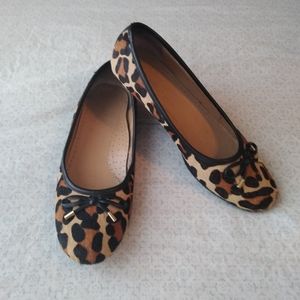 Vaneli Leopard Print Authentic Calf Fur Flats Women's Size 8